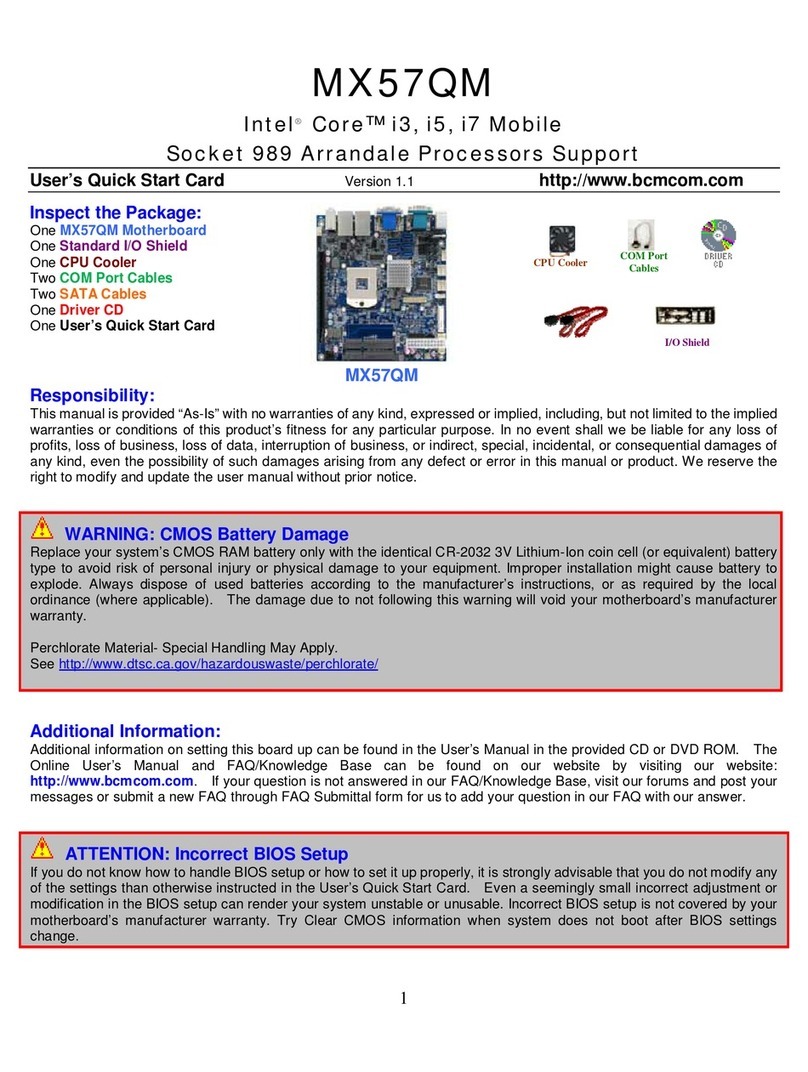 BCM MX57QM User manual