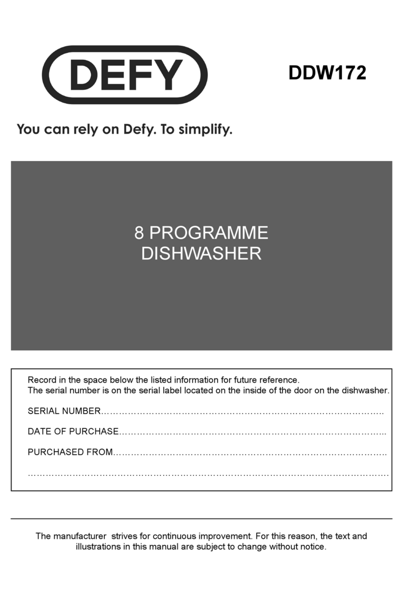 Defy DDW172 instruction manual
