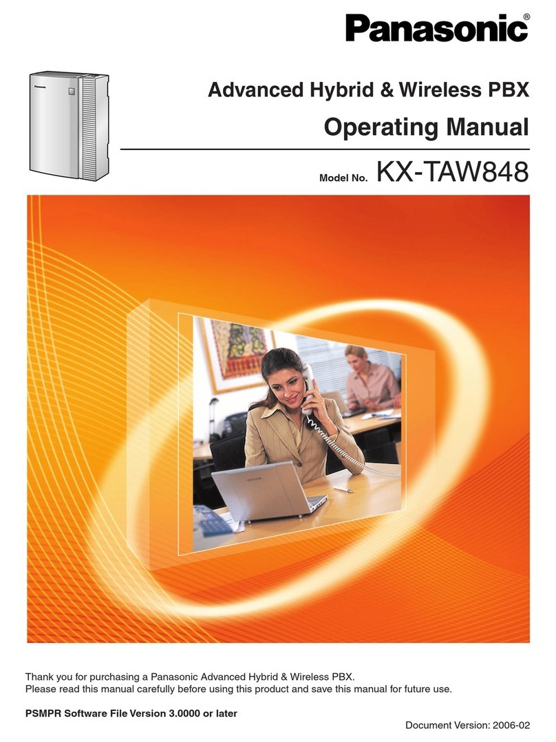 Panasonic KX- TAW848 User manual Panasonic KX- TAW848 User manual