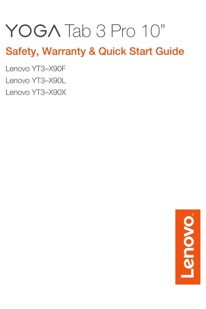 Lenovo Yoga Tab 3 Pro Safety, warranty & quick start guide
