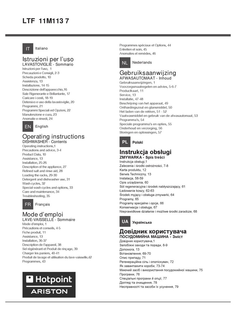Hotpoint Ariston LTF 11M113 7 User manual