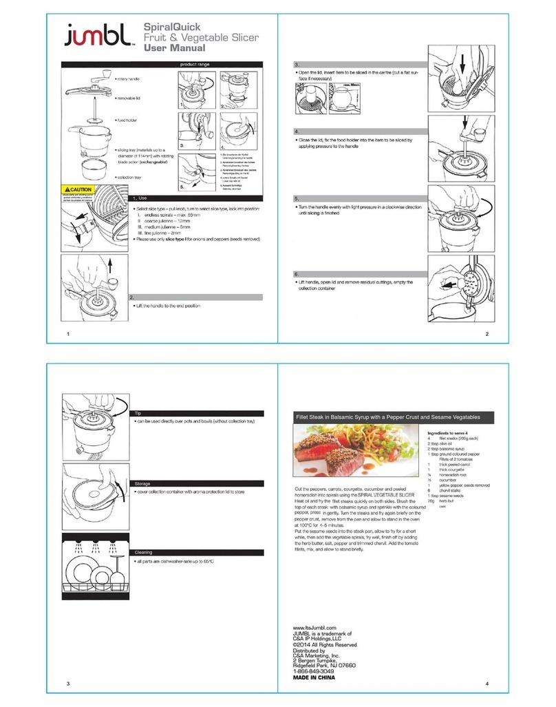 Jumbl SpiralQuick Fruit & Vegetable Slicer User manual