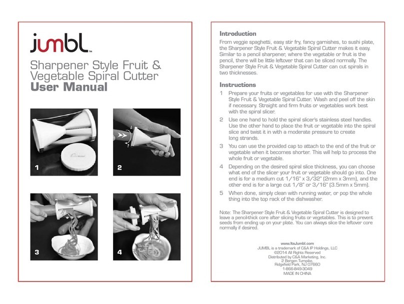 Jumbl Sharpener Style Fruit & Vegetable Spiral... user manual