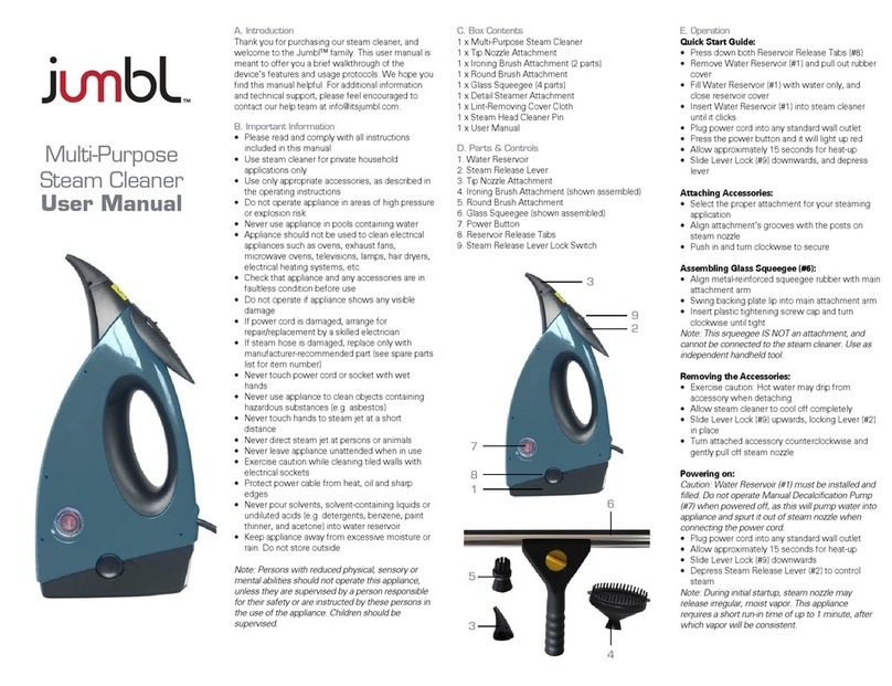 Jumbl Multi-Purpose Steam Cleaner user manual