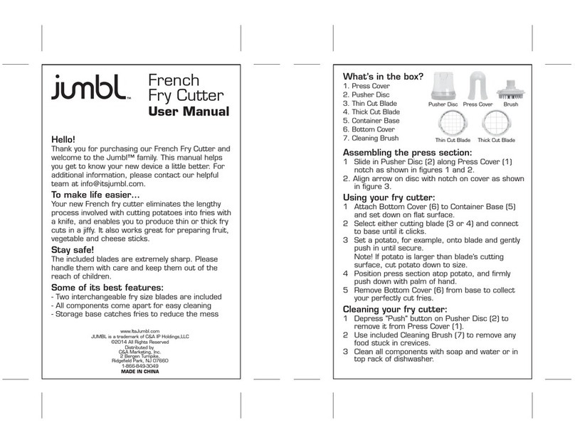 Jumbl French Fry Cutter user manual