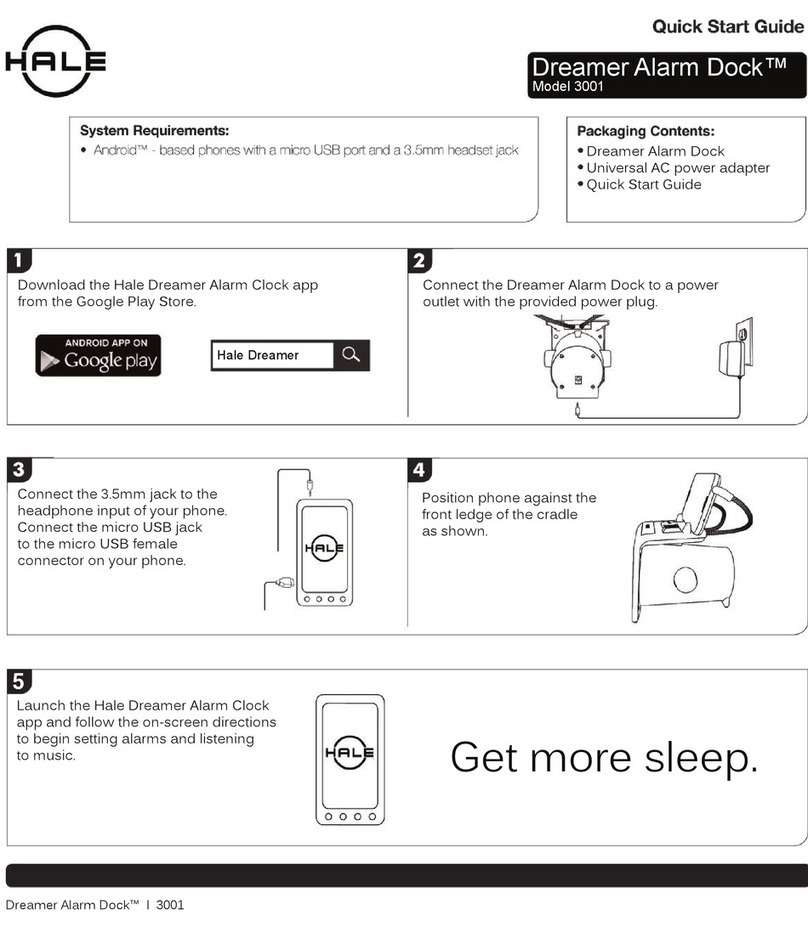 HALE Dreamer Alarm Clock 3001 quick start guide