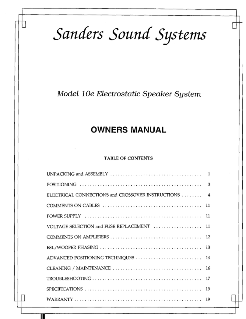 Sanders Sound Systems 10E User manual