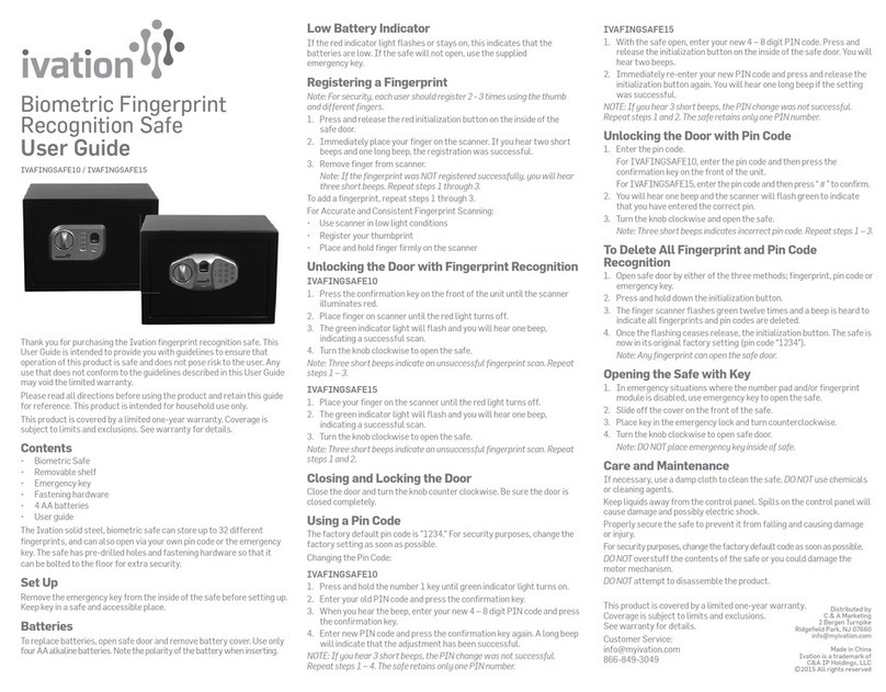 Ivation IVAFINGSAFE10 user guide
