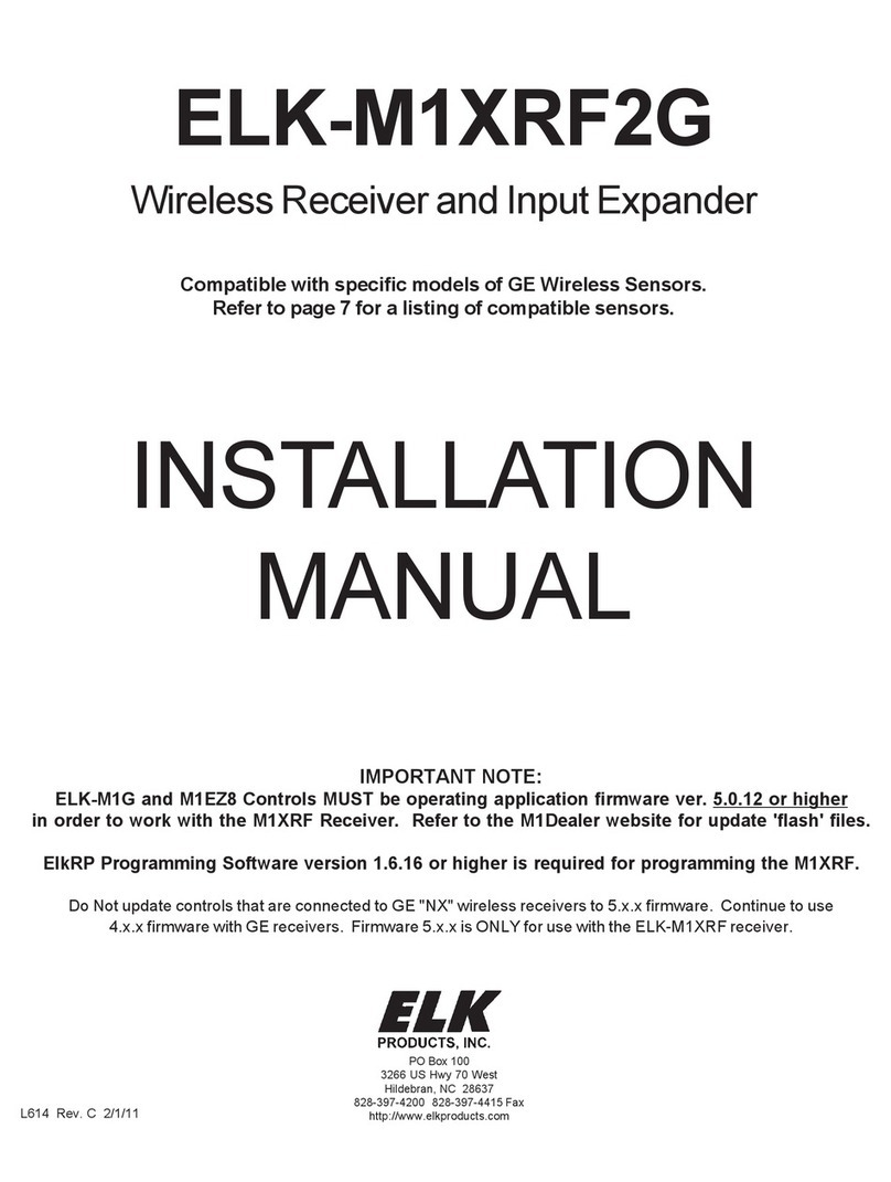 Elk ELK-M1XRF2G installation manual