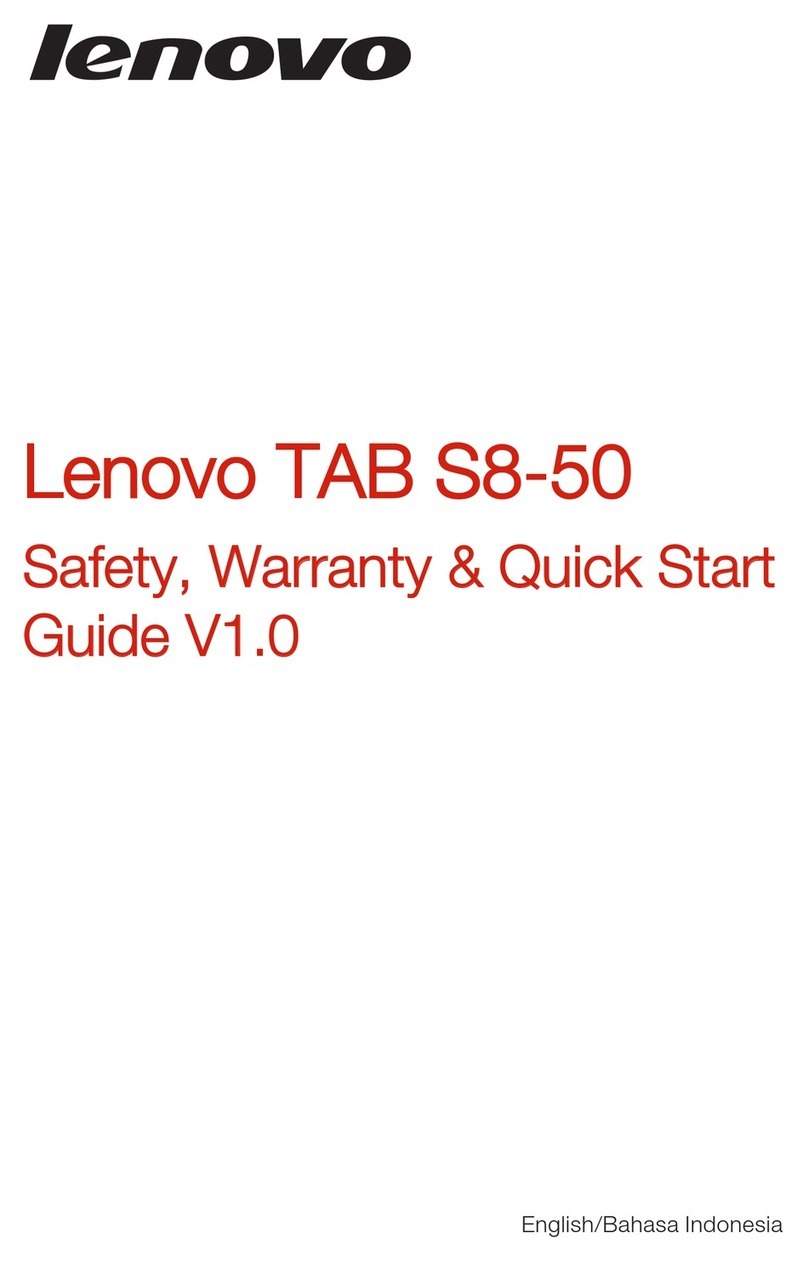 Lenovo TAB S8-50 Safety, warranty & quick start guide