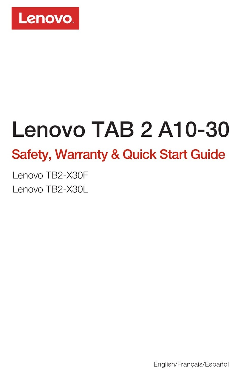 Lenovo TAB 2 A10-30 Safety, warranty & quick start guide
