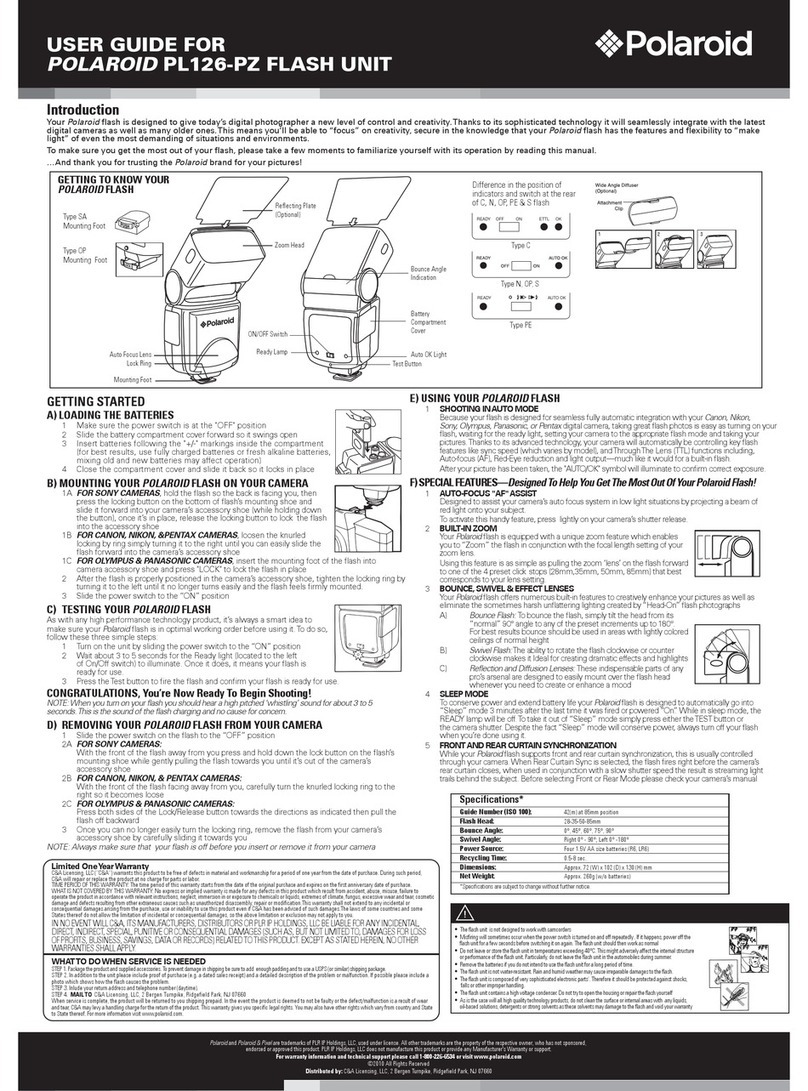 Polaroid PL126-PZ User manual