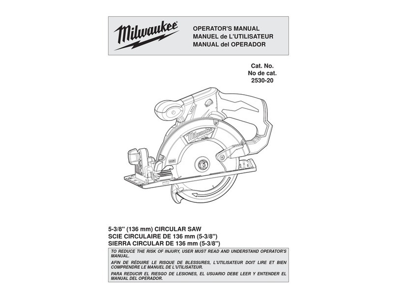 Milwaukee 2530-20 Operator's manual