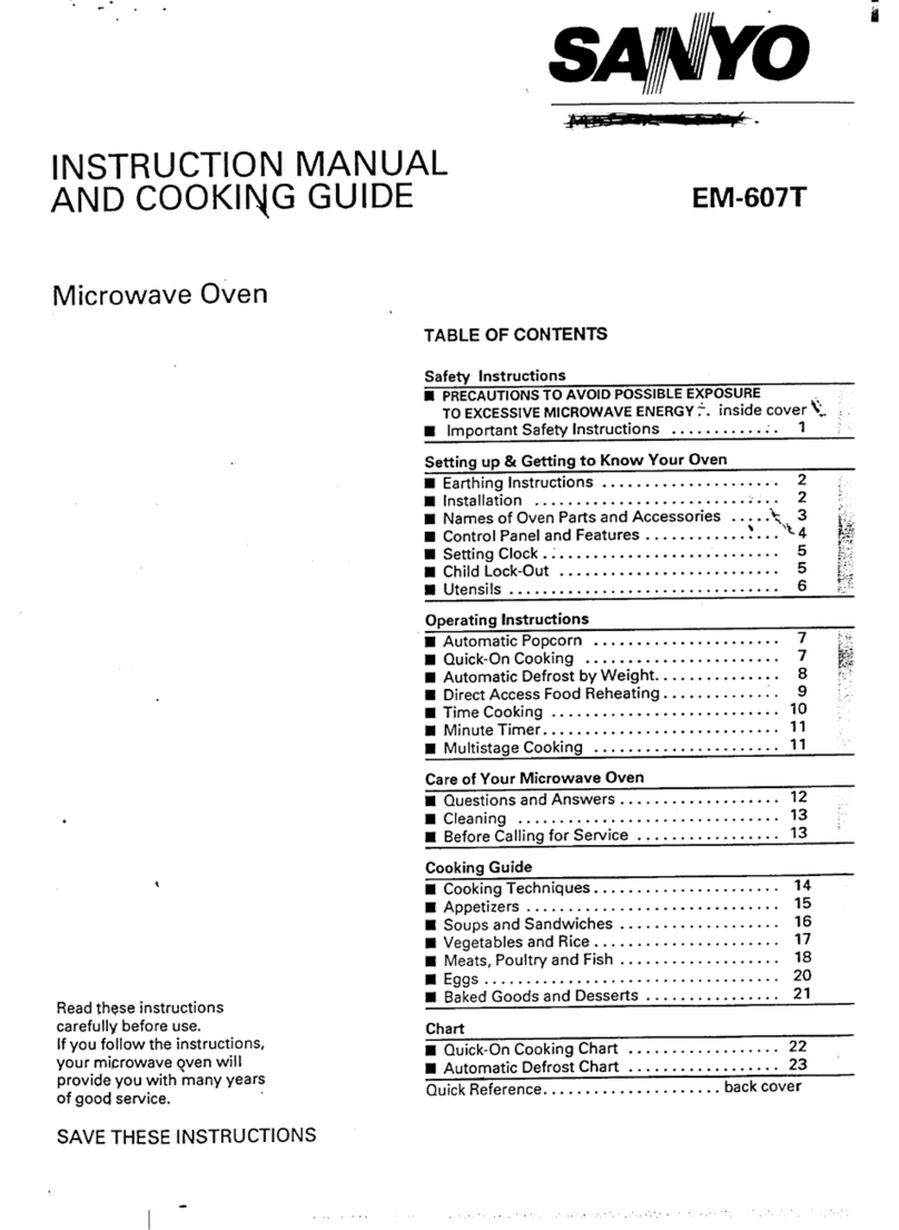 Sanyo EM-607T Use and care manual Sanyo EM-607T Use and care manual