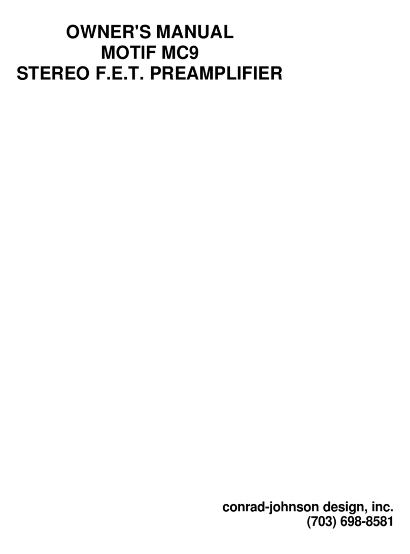 Conrad-johnson design MOTIF MC9 User manual