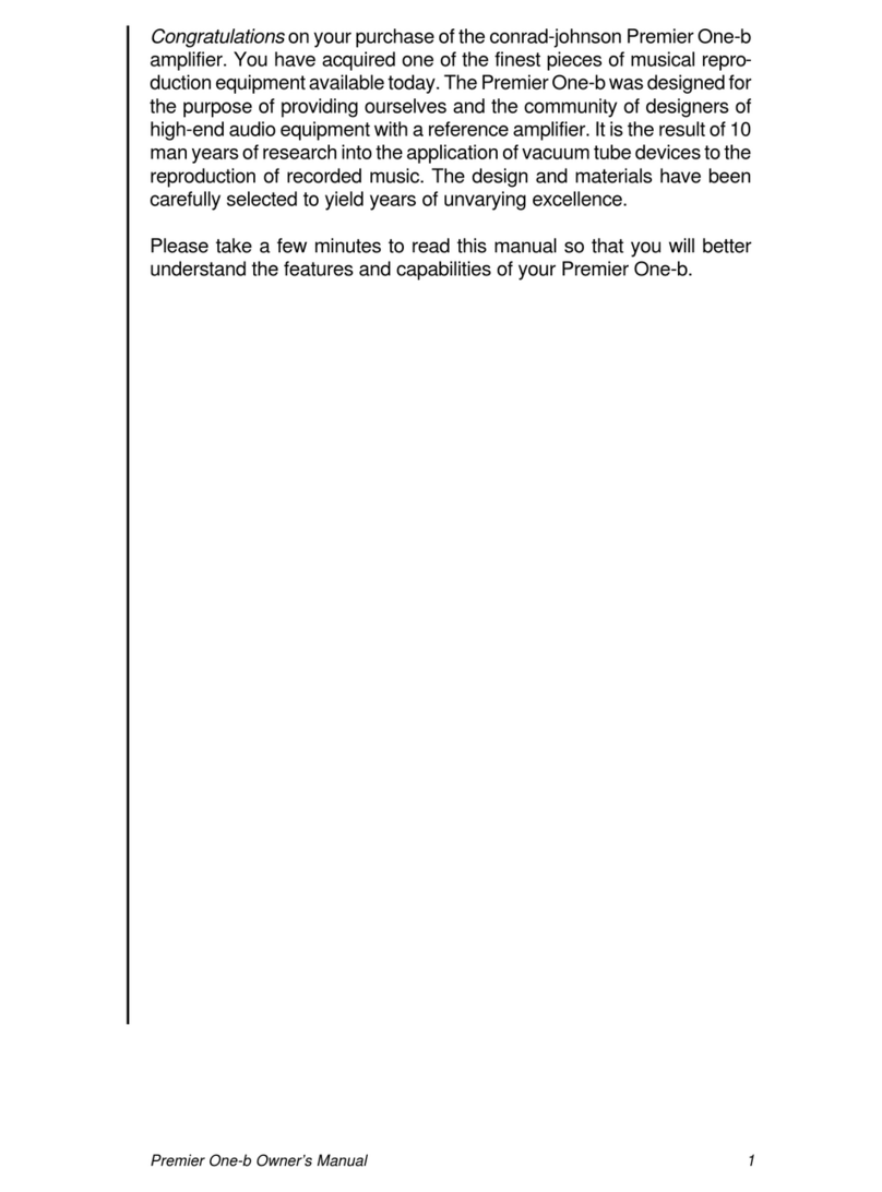 Conrad-johnson design One-b owner's manual