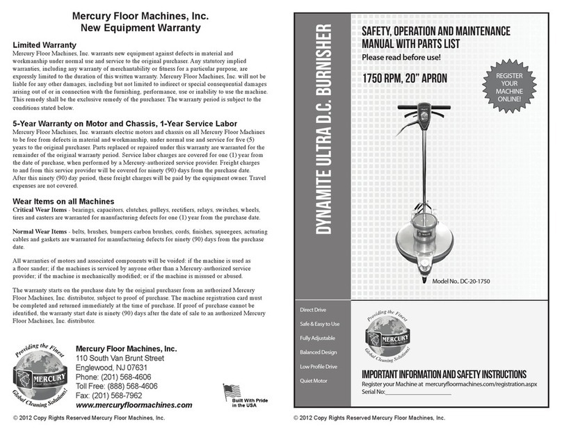 Mercury DC-20-1750 Safety, operation and maintenance manual with parts list