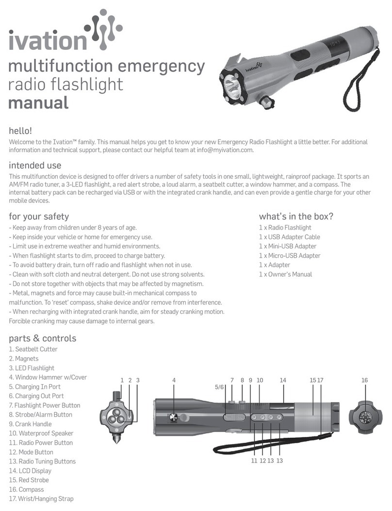 Ivation Multifunction emergency radio flashlight User manual
