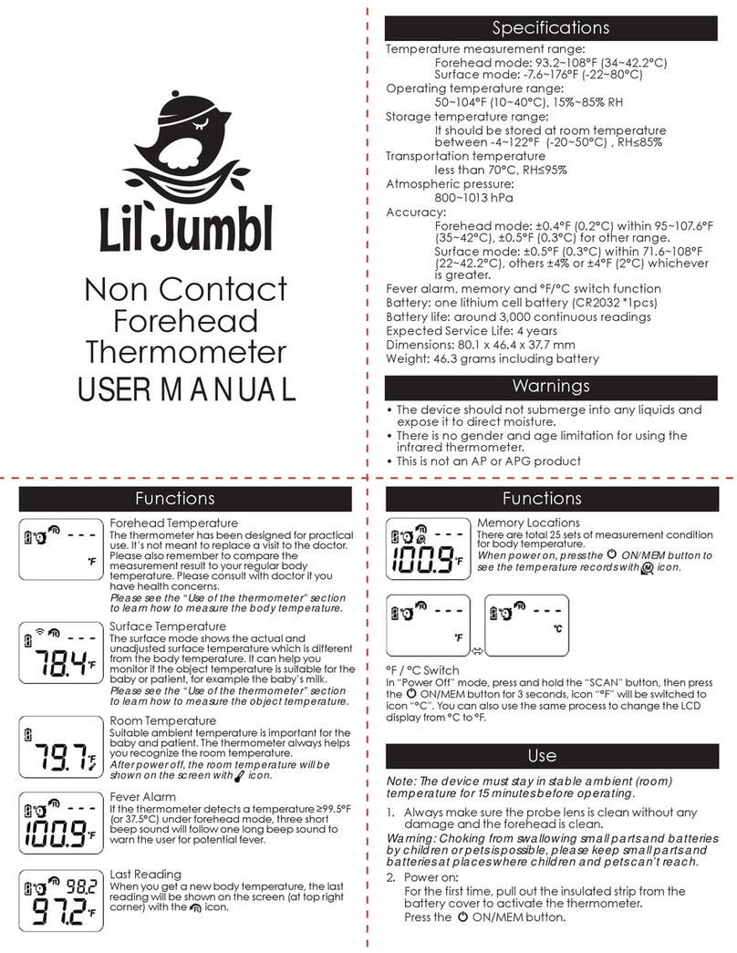 Lil' Jumbl Non Contact Forehead Thermometer User manual