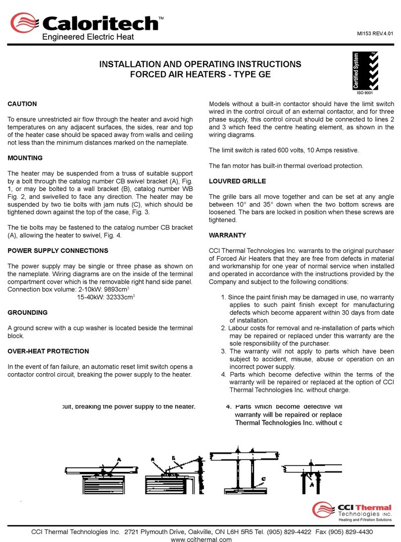 CALORITEC TYPE GE Installation and operating instructions