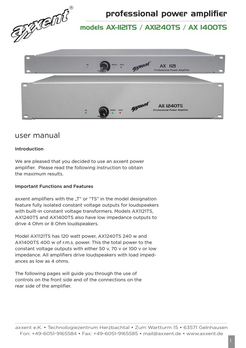 Axxent AX1121TS User manual Axxent AX1121TS User manual