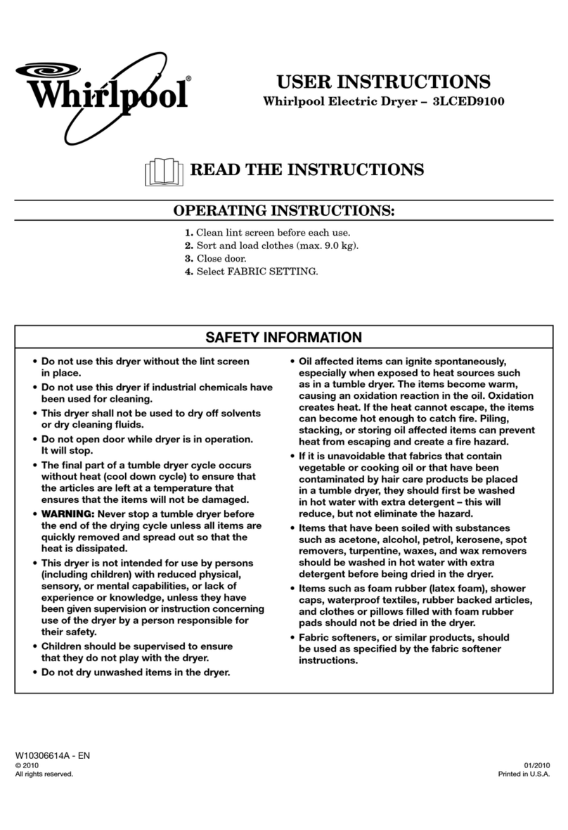 Whirlpool 3LCED9100 User manual
