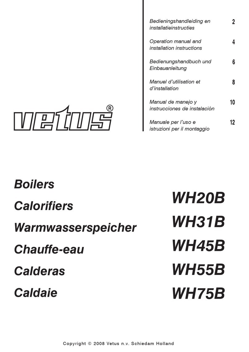 Vetus WH20B Operation manual and installation instructions Vetus WH20B Operation manual and installation instructions