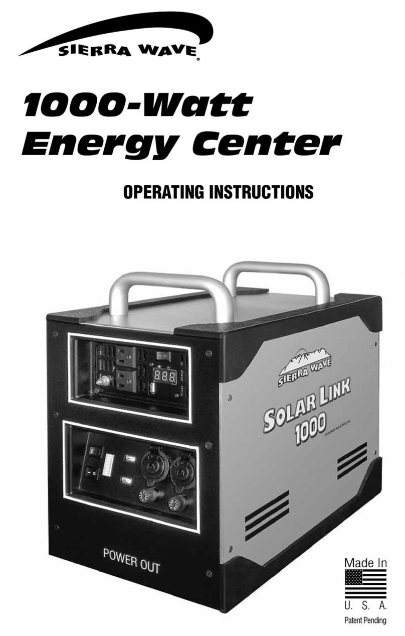 Sierra wave Solar Link 1000 operating instructions