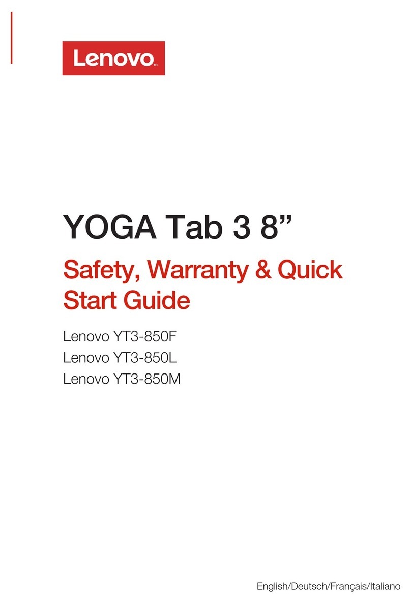 Lenovo YOGA Tab 3 8 Safety, warranty & quick start guide
