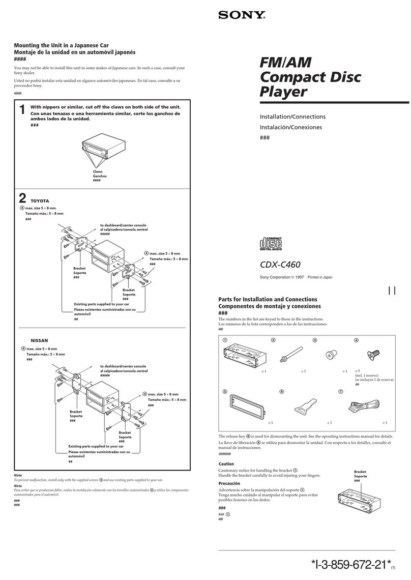 Sony CDX-C460 - Fm/am Compact Disc Player Product guide