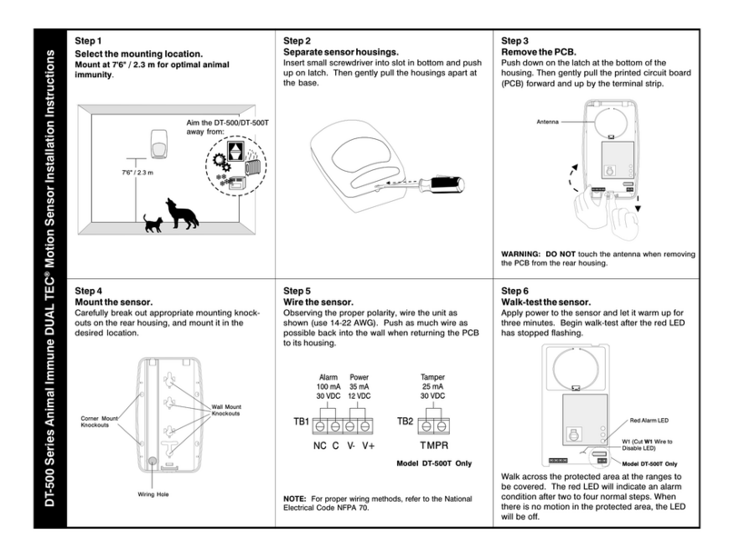 Honeywell Dual Tec DT-500 installation instructions