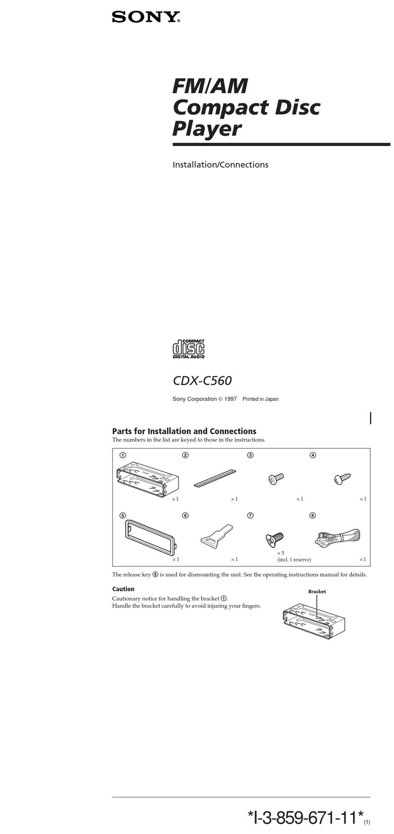 Sony CDX-C560 Installation/connections