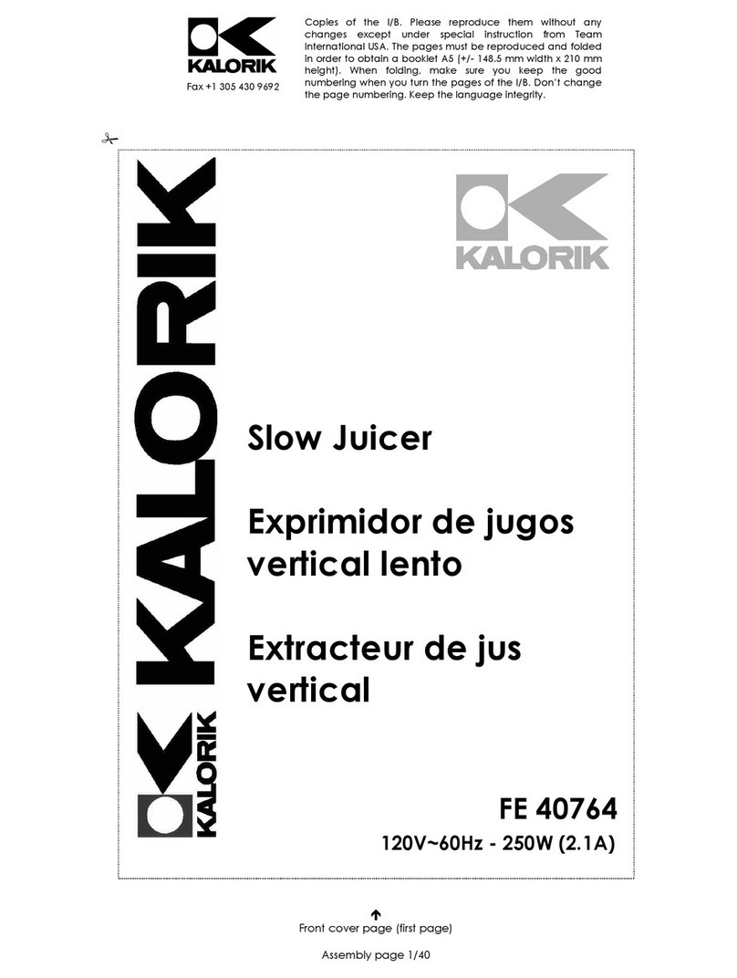 Kalorik FE 40764 operating instructions