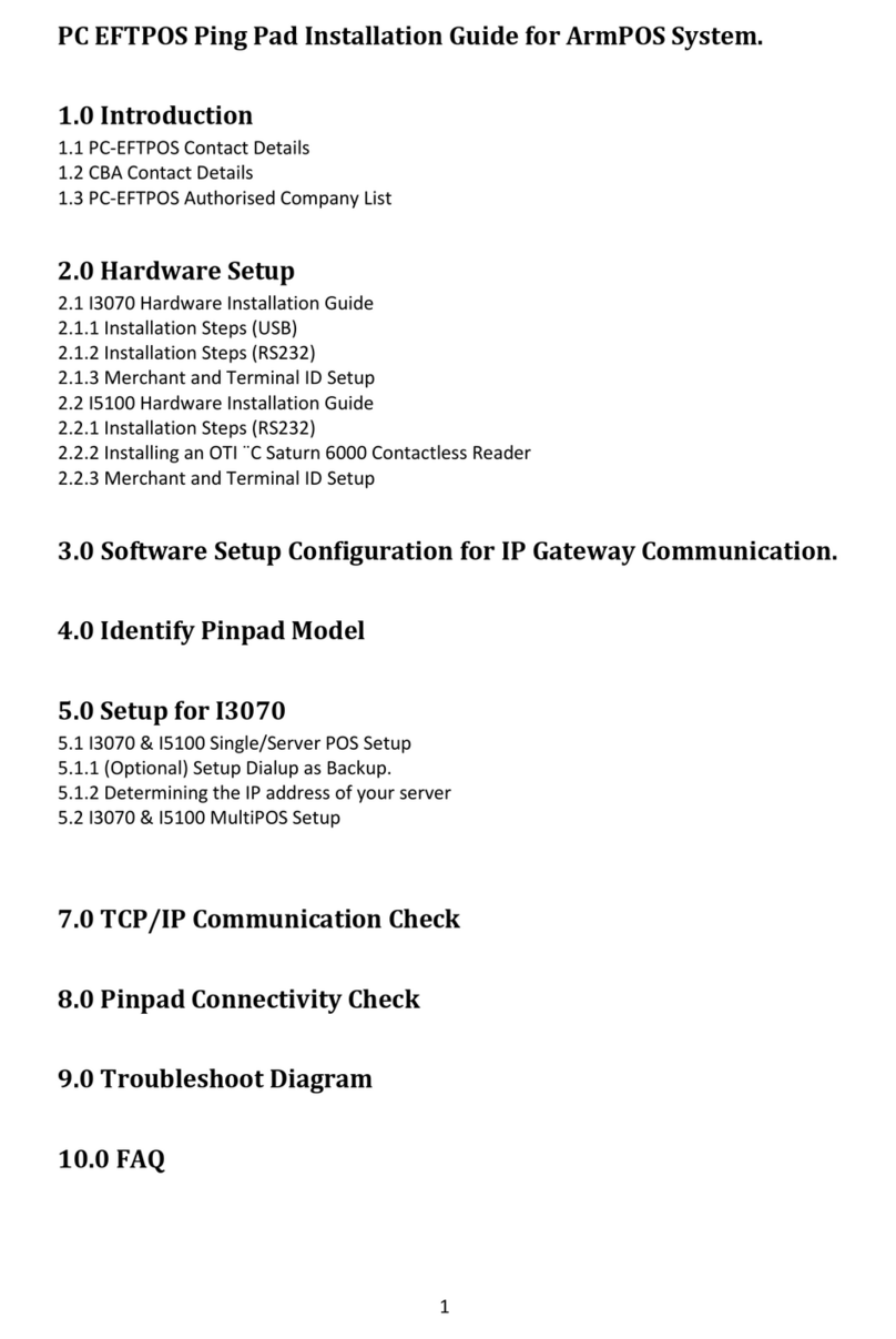 PC-EFTPOS i3070 User manual
