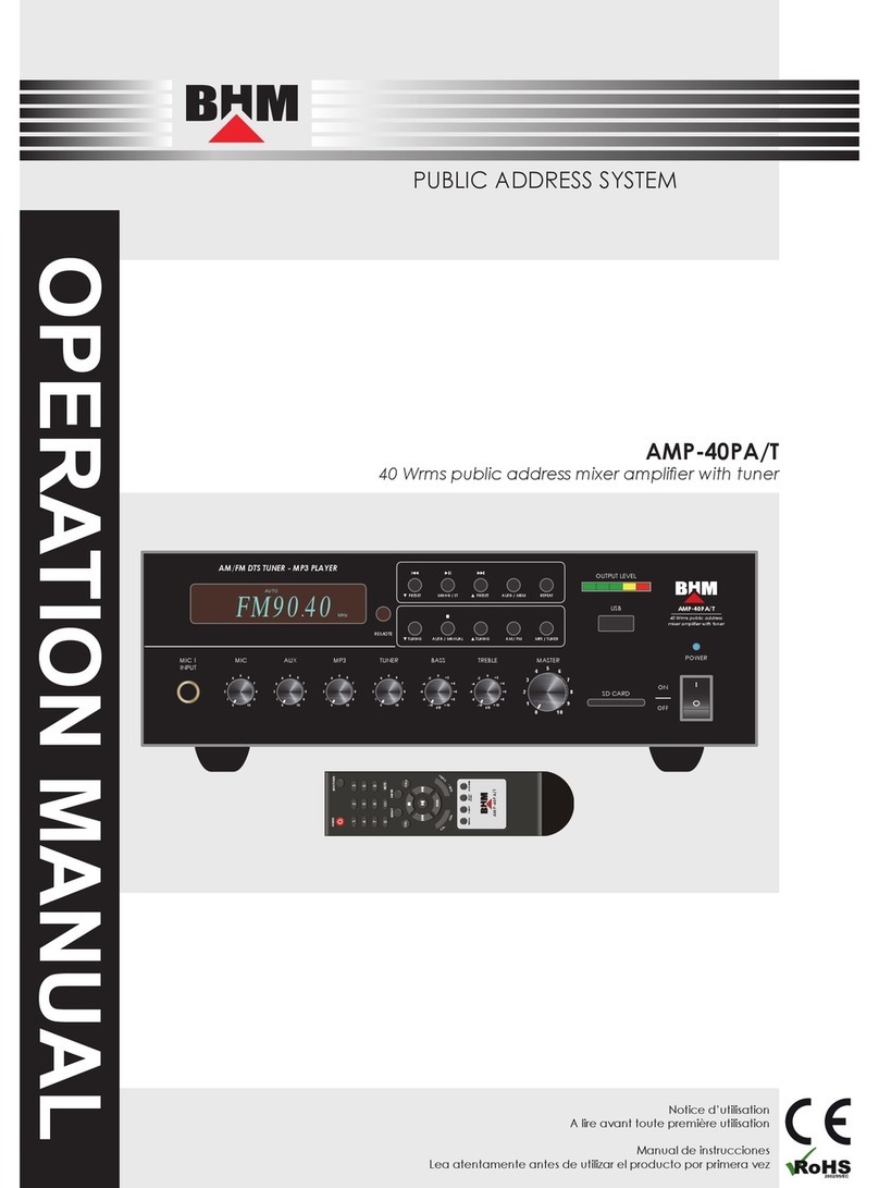 BHM AMP-40PA/T User manual
