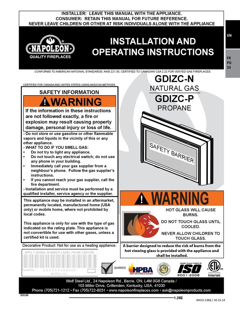 Napoleon GDIZC - N User manual Napoleon GDIZC - N User manual
