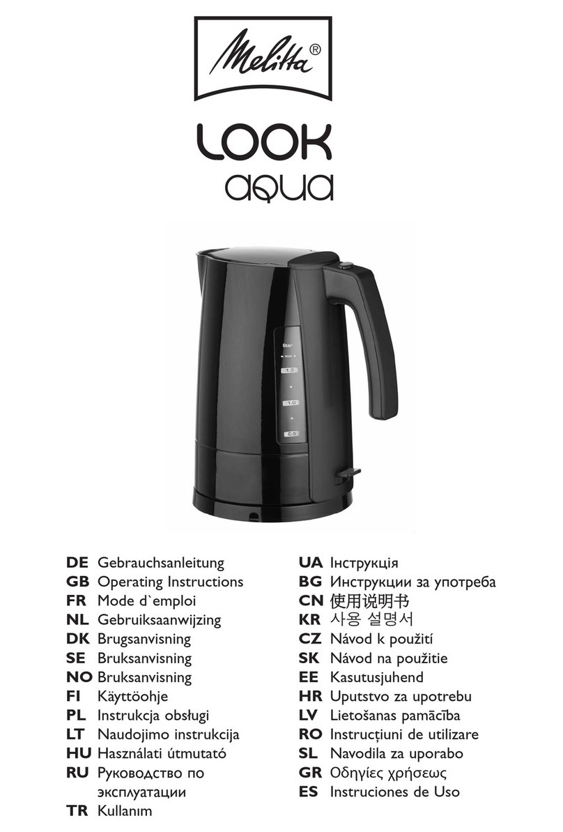 Melitta LOOK AQUA operating instructions