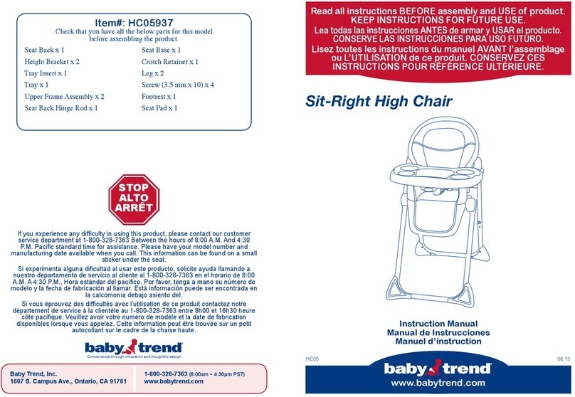 Baby Trend HC05937 instruction manual