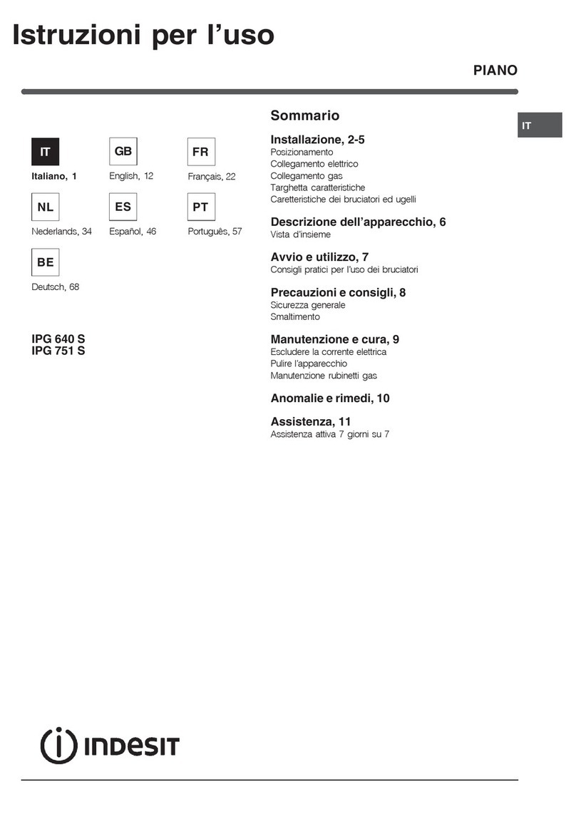 Indesit IPG 640 S GB operating instructions
