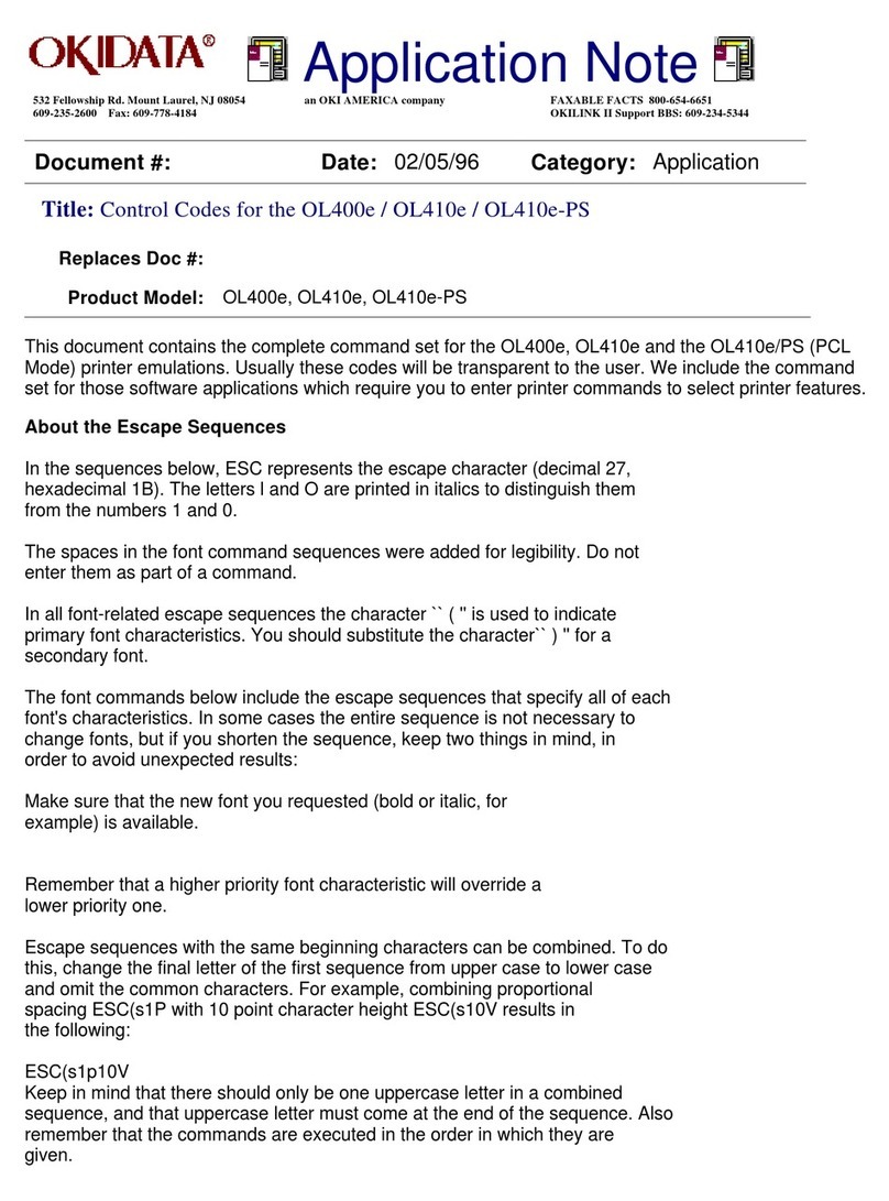OKIDATA OL400e Series Installation and operating instructions OKIDATA OL400e Series Installation and operating instructions