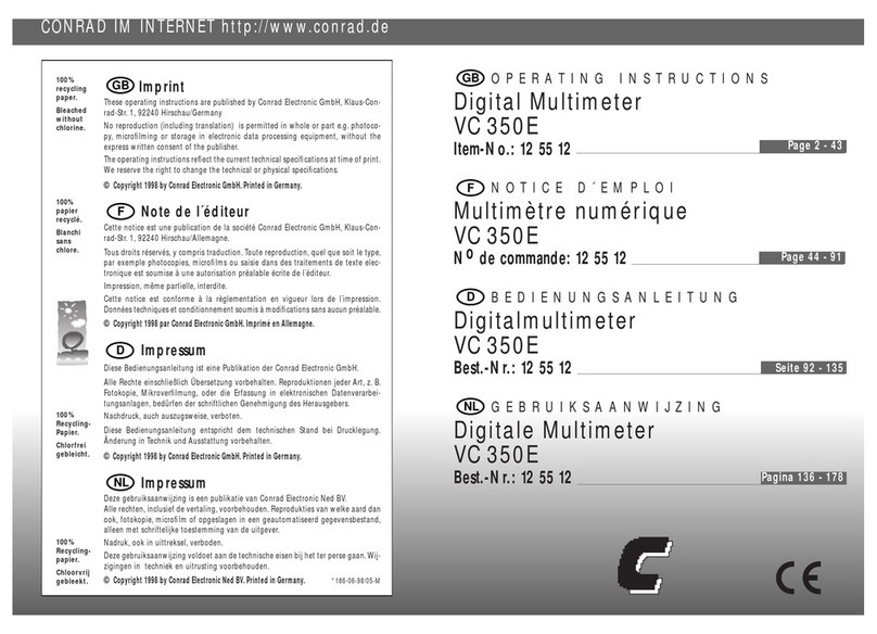 Conrad VC 350E operating instructions