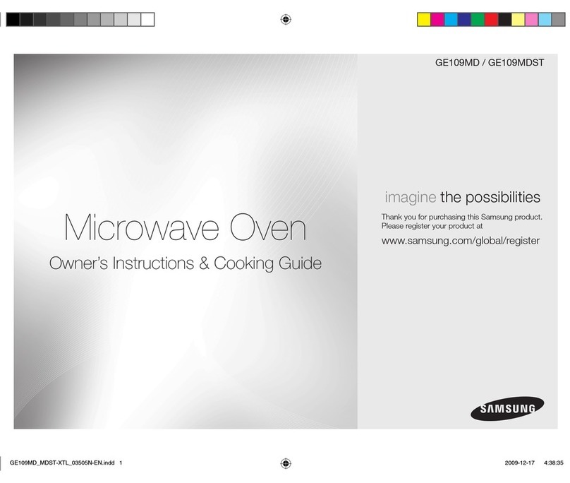 Samsung GE109MD Owner's instructions & cooking guide