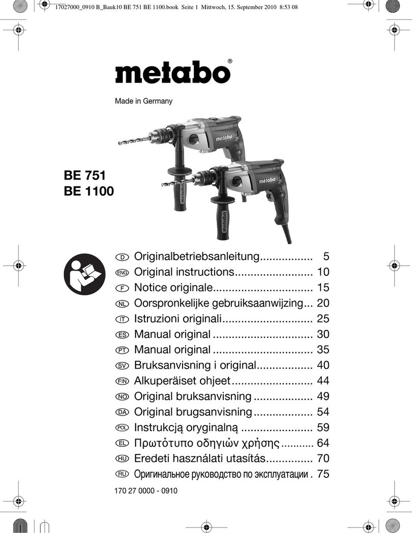 Metabo BE 751 Original instructions