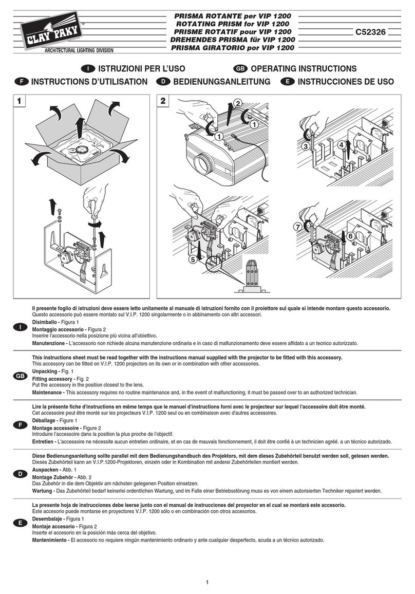 Claypaky C52326 operating instructions