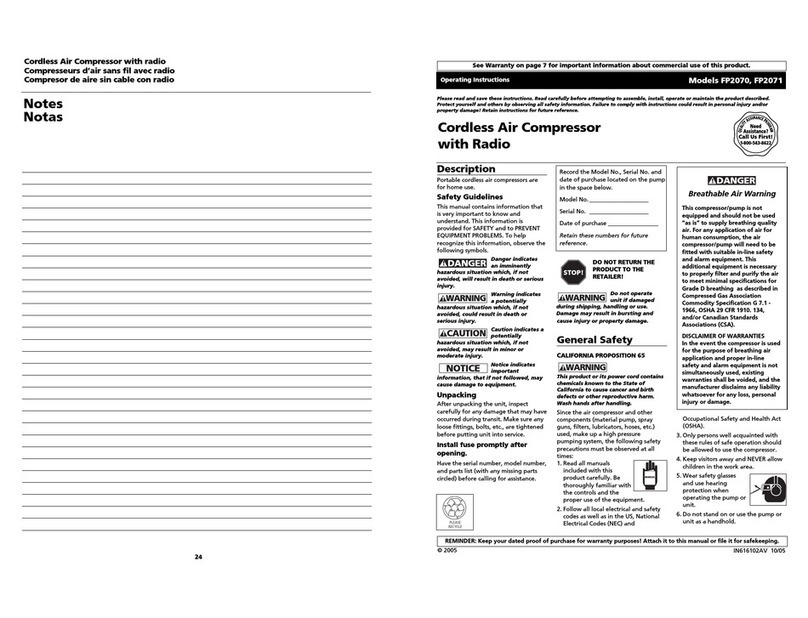 Campbell FP2070 operating instructions Campbell FP2070 operating instructions