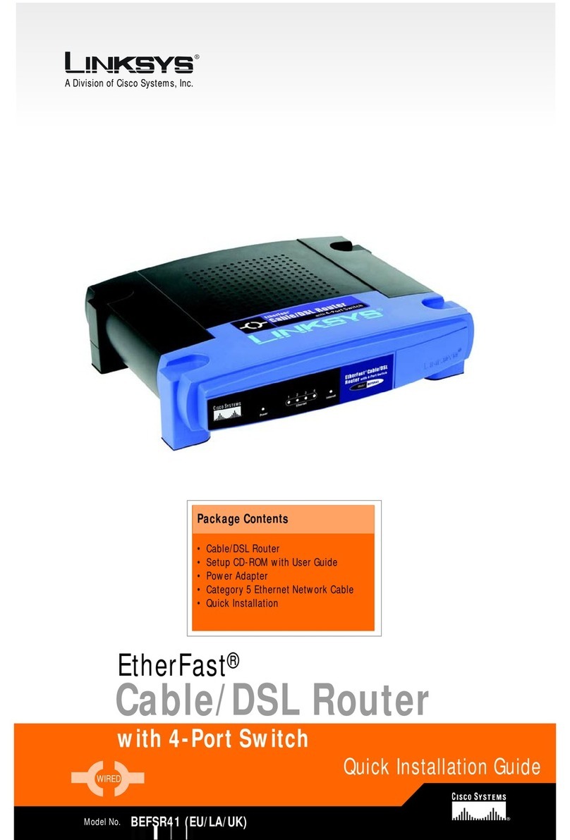 Linksys BEFSR41 - EtherFast Cable/DSL Router User manual Linksys BEFSR41 - EtherFast Cable/DSL Router User manual