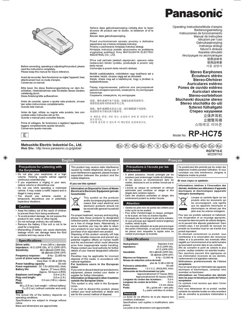 Panasonic RP-HC75 User manual