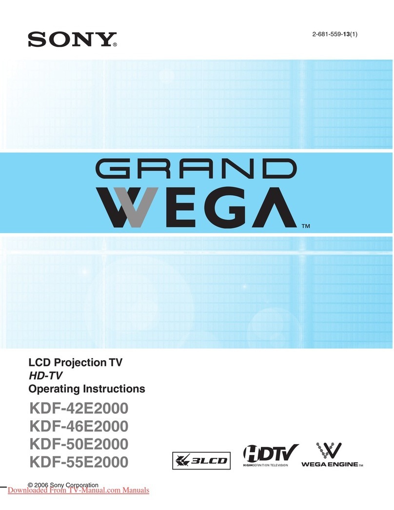 Sony Grand Wega KDF-42E2000 User manual