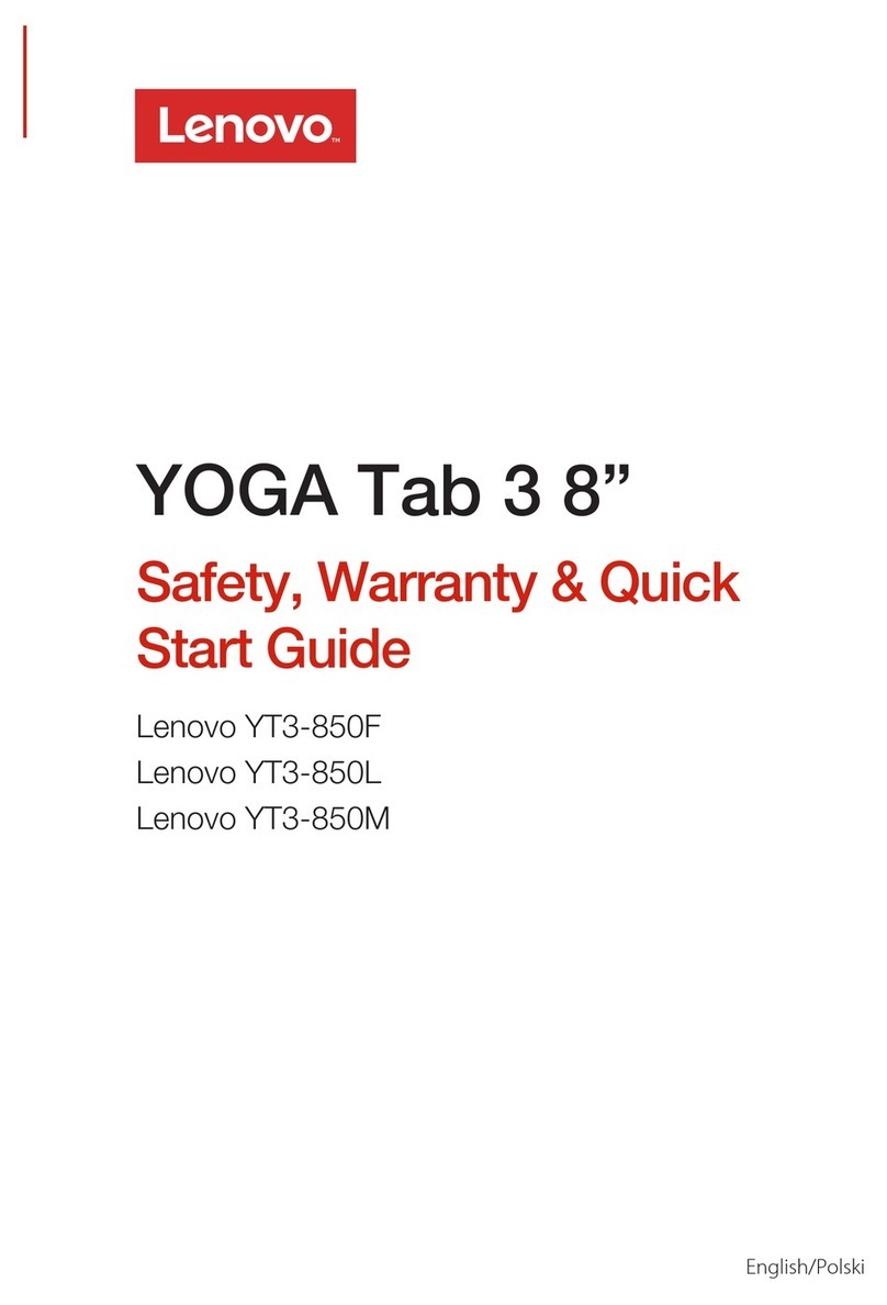 Lenovo YOGA Tab 3 8 Safety, warranty & quick start guide