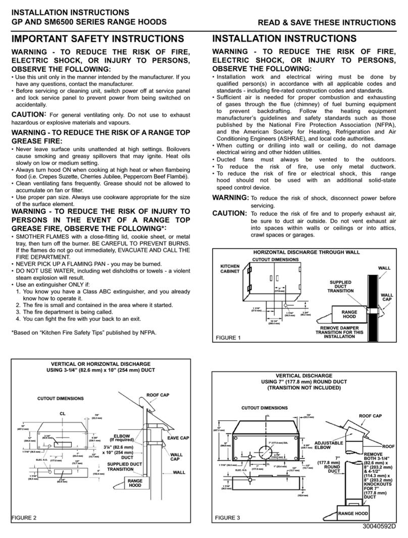 NuTone GP SERIES User manual